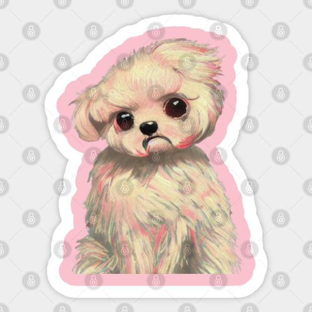 Cute Maltipoo Puppy Fluffy Maltese Poodle Sticker by Mochabonk